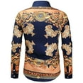 thumbnail image 4 of Fesfesfes Long Sleeve Shirt for Men Fall Casual Bronzing Printed Shirt Long Sleeve Top Shirt Sale Items, 4 of 8