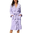 thumbnail image 4 of Peignoirs pour Femmes Peignoir à Capuche en Molleton Éponge Peignoir pour Femmes Peignoir Léger de Sauna Robe de Maison Long Peignoir Peluche Femme Pyjama en Flanelle, 4 of 6