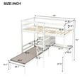 thumbnail image 5 of Convertible Loft Bed with L-Shape Desk, Cosymart Twin Bunk Bed with Shelves and Ladder, White, 5 of 9