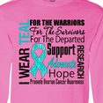 thumbnail image 4 of Inktastic Ovarian Cancer I Wear Teal Ribbon Tribute Long Sleeve T-Shirt, 4 of 5