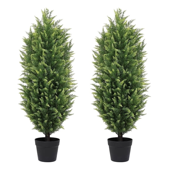 Poetree 3ft Artificial Cypress Topiary Tree - UV Resistant, Maintenance Free, Indoor & Outdoor Decor