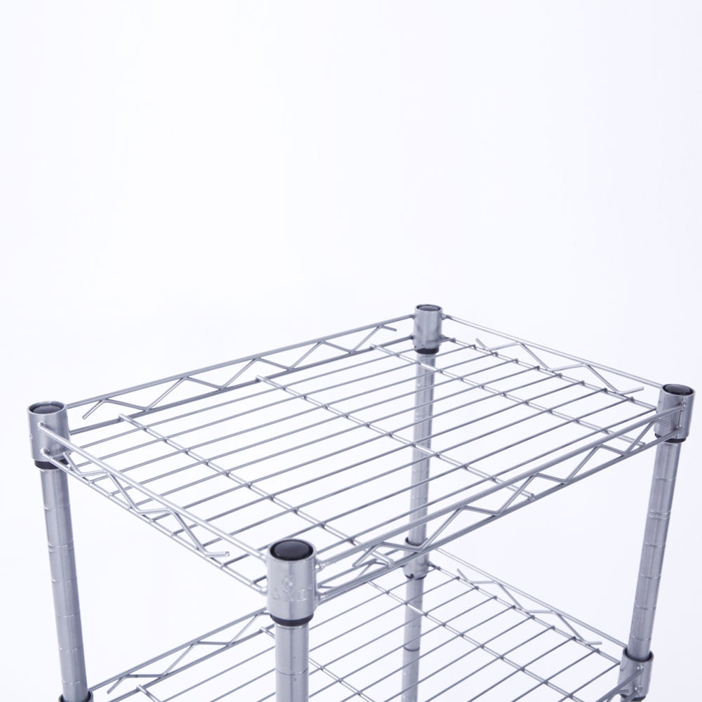 Kepooman 4-Shelf Rectangle Metal Storage Rack, Silver Gray Kepooman 4-Shelf Rectangle Metal Storage Rack, Silver Gray