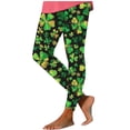 thumbnail image 3 of lcziwo Women's St Patricks Day Running Leggings Funny Shamrock Clover Print Soft Stretchy Yoga Pants Casual High Waisted Tummy Control Tights Green M, 3 of 5