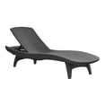 thumbnail image 4 of Keter Pacific Chaise Sun Lounger and Side Table Set, Resin Outdoor Patio Furniture, Rattan Look Charcoal, Seats 2, 4 of 8