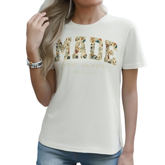 AQOCRITIK Womens T Shirt Summer Letter Patterns Short Sleeve Crewneck Tees Casual Shirt Tops