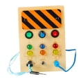 thumbnail image 3 of Tablero de actividades de madera con luz LED, juguetes educativos de viaje, juguete sensorial con interruptor. A, 3 of 9