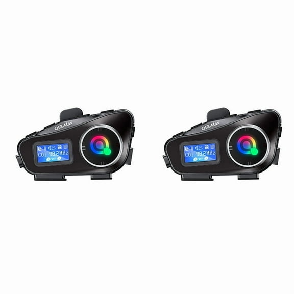 2X Q58 Max Motorcycle Helmet Bluetooth Intercom IP65 Waterproof Intercom Distance 500m Multi-Scene Mixed Music Sharing