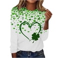 thumbnail image 2 of Chemises pour Femmes Mode Saint-Patrick Imprimé Manches Longues Col Rond Blouses pour Femmes, 2 of 5