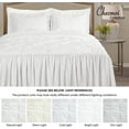 thumbnail image 6 of Chezmoi Collection Aria 2-Piece Pintuck Ruffle Skirt Bedspread Set, Soft Lightweight French Country Chic Farmhouse Pinch Pleat Crinkled Texture Microfiber Bedding, Twin, Ivory, 6 of 7