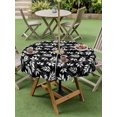 thumbnail image 5 of Black White Leaves Outdoor Tablecloth with Umbrella Hole, Spring Pastoral Rustic Botanical Spillproof Waterproof Outdoor Table Cover, Patio Tablecloths for Party/Garden/Picnic, Round 54 inch, 5 of 9
