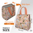 thumbnail image 3 of Bulldog Dog and Flower Florals Insulated Lunch Bag for Women & Adults,Large Portable Soft Cooler Lunch Bag,Thermal Food Storage Tote with Pearl Cotton,8.66L,8.75x5.75x9.5 Inch, 3 of 6