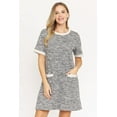 thumbnail image 2 of Eloges Women's Tweed Short Sleeve Shift Dress with Pockets, 2 of 7