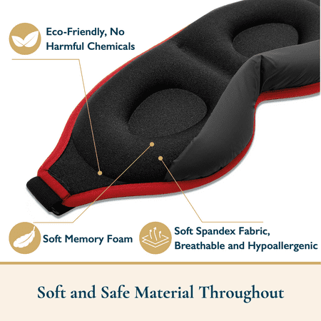 ComfiTime 3D Sleep Mask - 100% Blackout Eye Mask for Sleeping, Eye Covers for Men and Women, Contour Blindfold with Nose Baffle, Soft & Lightweight, Latex-Free