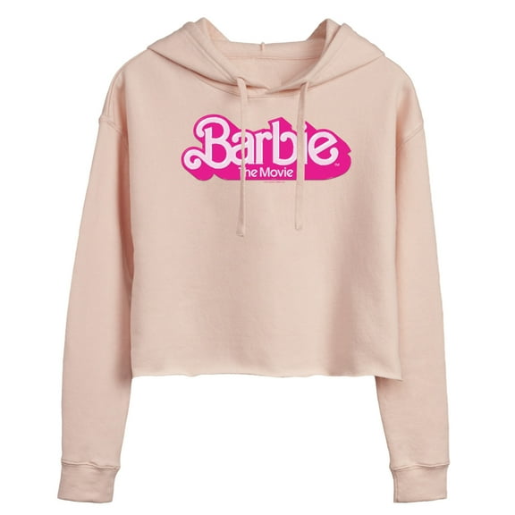 Barbie The Movie - Movie Logo  - Juniors Cropped Pullover Hoodie