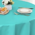 thumbnail image 2 of Mantel redondo impermeable de vinilo color verde azulado de 152 cm, 2 of 8