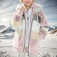thumbnail image 5 of Xiyon Girls' Winter Warm Coat Kids Reversible Hooded Jacket For Girls And Boys Color Block Thicken Outerwear With Zipper Pockets For Cold Weather Warm 11-12 Years, 5 of 5