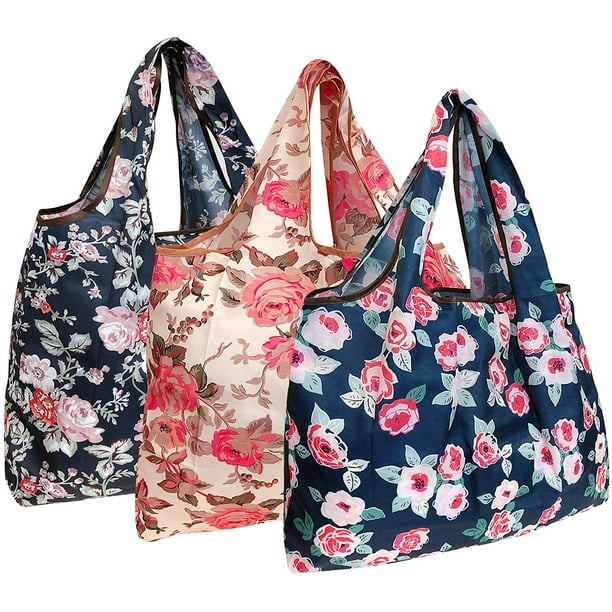 Wrapables EcoFriendly Large Nylon Reusable Shopping Bags (Set of 3