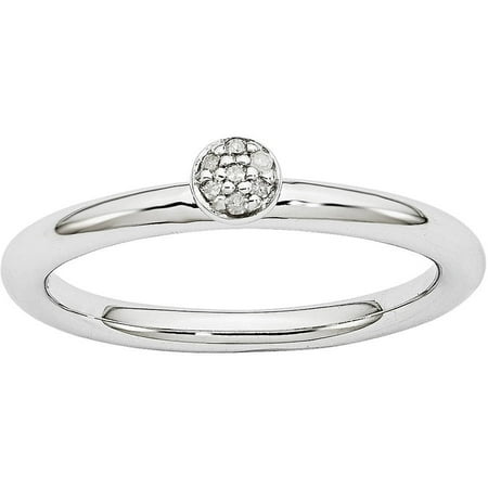 Stackable Expressions Diamond Sterling Silver Rhodium Ring