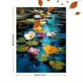 thumbnail image 3 of Impressionist Abstract Floral Pond Canvas Painting, Minimalist Flower Art for Living Room Bedroom, 3 of 8