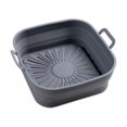 thumbnail image 1 of Non-Stick Oil Filter Design Air Fryer Liner, Reusable Silicone Round Pot, Heat Resistant For Safe Cooking, Collapsible For Space Efficiency, Dishwasher Safe (Grey), 1 of 5