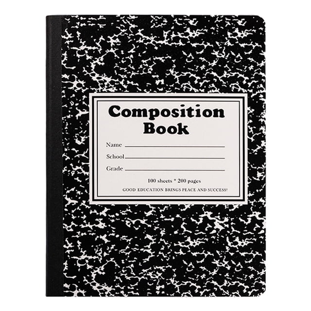 Wide Ruled, Composition Book, 7.5"x 9.75", Marble Design, Paper Cover, 100 Sheets College Rule Composition Book Marble 200 Pages,Composition Book Primary Journal Draw Top Lines Bottom