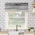 thumbnail image 4 of Abstract Grey Valances for Windows Gradient Beach Ocean Wave Oil Painting Rod Pocket Curtain Valance Window Treatment Short Curtains for Kitchen Living Room, 60"x18", 4 of 5