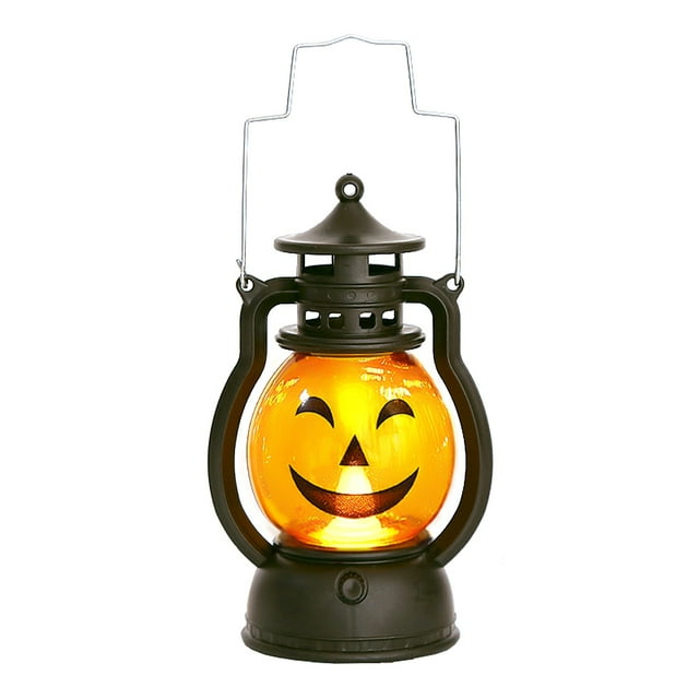 Lanterne Citrouille LED Vintage Générique d'Halloween avec Crochet pour Décorations de Fête