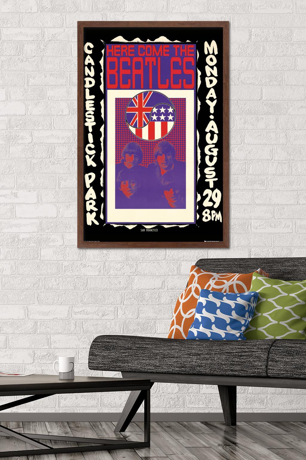 The Beatles - Candlestick Park Wall Poster, 22.375" x 34", Framed