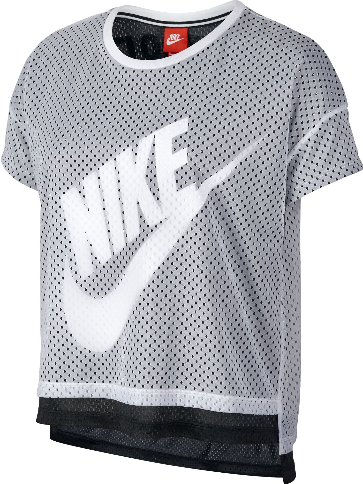 Nike - Nike Crop Mesh Women's T-Shirt Athletic White/Black 726110-100 - Walmart.com - Walmart.com