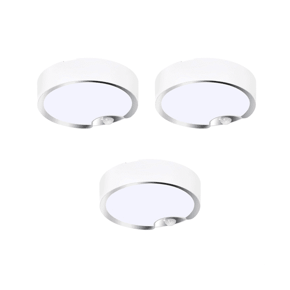 3X Lumières de Plafond à Capteur de Mouvement Alimentées par Batterie Intérieur / Extérieur Lumières de Plafond LED pour Couloir Buanderie