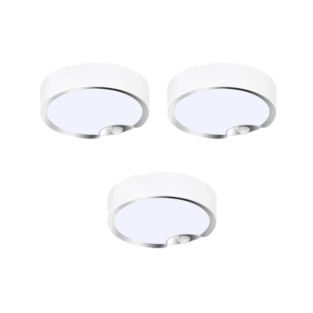 3X Motion Sensor Ceiling Lights Battery Powered Indoor / Outdoor LED Ceiling Lights for Corridor Laundry Room