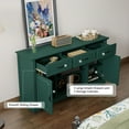 thumbnail image 3 of Traditional 65-Inch TV Stand with 3 Drawers & 2 Cabinets, Multi-Color Classic Storage Console, Green, 3 of 7