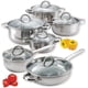 thumbnail image 1 of Kitchen Cookware Sets, 12-Piece Basic Stainless Steel Pots and Pans, Silver, 1 of 8
