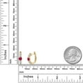 thumbnail image 7 of Gem Stone King 10K Yellow Gold Red Ruby and Lab Grown Diamond Hoop Earrings for Women | 1.22 Cttw | Gemstone July Birthstone | Round 4MM, 7 of 7