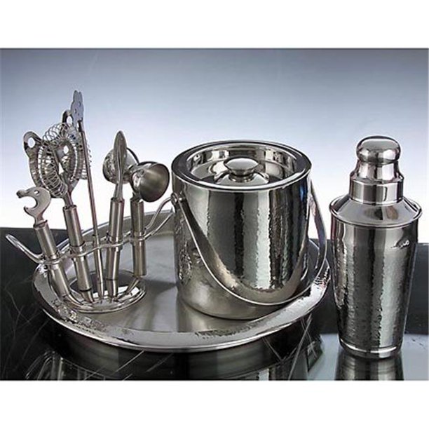 Godinger 9233 Hammered Bar Set with Tools
