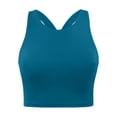 thumbnail image 4 of xfsWaSs Womens Tank Tops with Built In Bras High Neck Racerback Sports Bra Padded Workout Crop Tops Solid Color Summer Athletic Yoga Top, 4 of 4