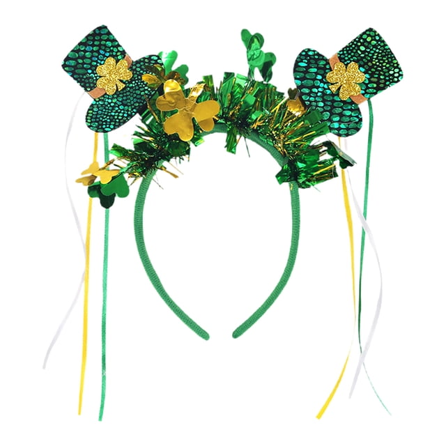 Headband Irish Festival Party Green Headband Colorful Stripe Tassel Headpiece, St Patrick's Day Irish Celebration Decor, Adjustable Comfort Fit, Lightweight Portable, Fabric Tassel Accents,