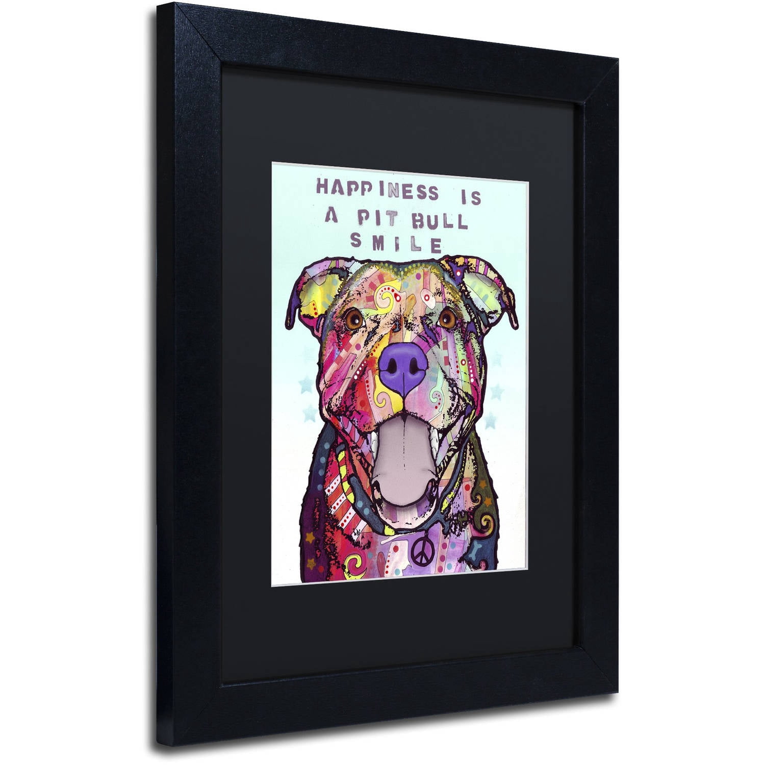 Trademark Fine Art "Smile" Canvas Art by Dean Russo, Black Matte, Black Frame