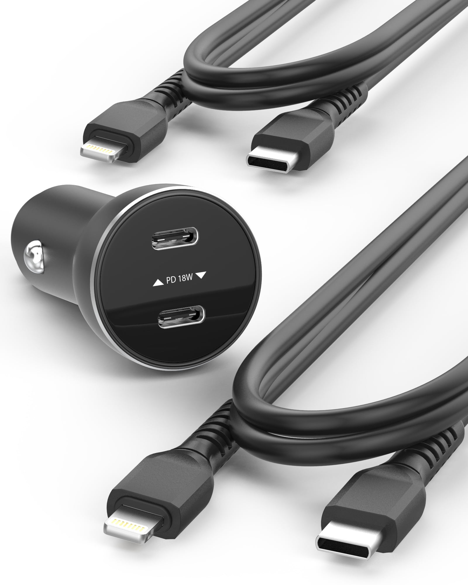 Galvanox USB C Car Charger, Dual 18W Fast Charging Ports (36W) PD Multi Adapter for Phone/Type C