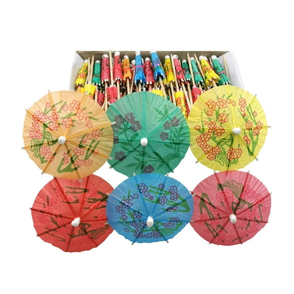 BLUE TOP Parasol Cocktail Pics 4 Pouces Pack 288 Couleurs Assorties, Choix de Nourriture Cure-Dents pour la Nourriture et la Décoration de Boisson, Idéal pour la Journée des Enfants, Fête Hawiian, Bar, Juillet 4ème Jour