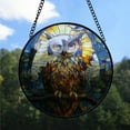 thumbnail image 2 of Customized Owl Stained Glass Window Hangings, Owl Colorful Glass Panel Pretty Gifts, Owl Decoration for Home Garden Christmas kC5cxX, 2 of 5
