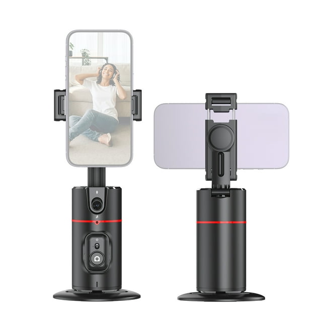 Face Auto Face Tracking Tripod Auto-tracking Phone Holder Desktop Selfie Gimbal Stand 360Rotatable 260g/0.57lbs Load Capacity Support Face & Body Tracking Control with
