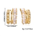 thumbnail image 5 of NICKSUN 3-in-1 Stackable Hoop Earrings, Sparkling Square Cubic Zirconia Irregular Geometric Luxury Hoop Ear Jewelry, 5 of 10