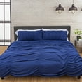 thumbnail image 2 of Dawn Artistry College Bundle in Ruched Navy, 17-Piece Dorm Room Set, Twin XL Bedding, Cotton Towels and More, 2 of 6