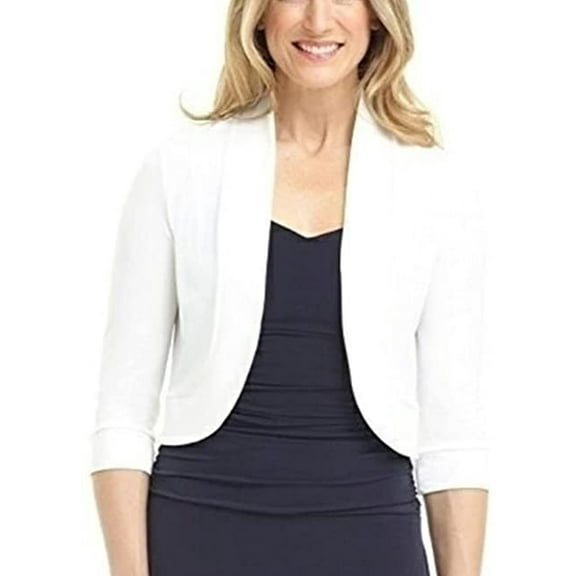 Sunisery Women's Plus Size Open Front Cropped Bolero Shrug Cardigan Shrug Sweater Jacket