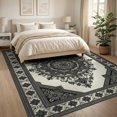 thumbnail image 3 of ODIKA 8'x10' Washable Area Rug Non-Shedding, Easy Care, Foyer Center Boho Symmetrical Motif Decorative Entryway Beige for King Size Bedroom Under Bed, Master Suite, 3 of 7