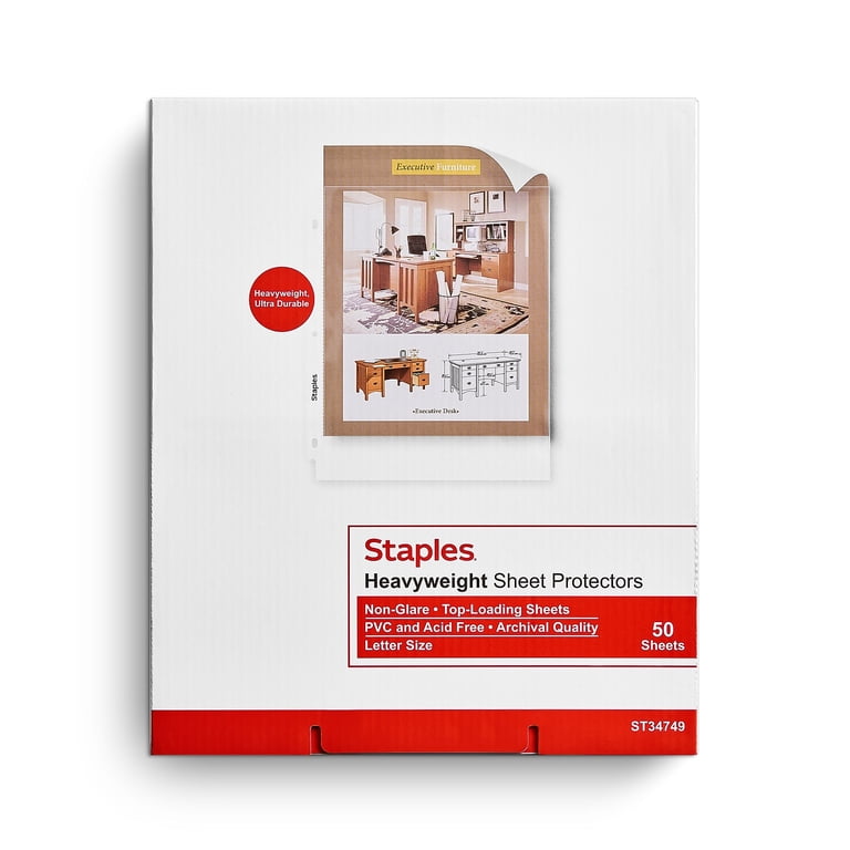 Staples Heavyweight Sheet Protectors, 50 Count photo 1