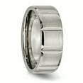 thumbnail image 4 of Titane 8mm Satin Rainuré & Poli Bague 9 Taille, 4 of 6