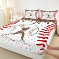 thumbnail image 5 of Erosebridal Brown Dripping Baseball Stitch & Batter Silhouette Graphic Twin Sheet Sets 3pcs, Baseball Graphic Bedding for Boys And Girls Kids,Microfiber Bedroom Decor, 5 of 5