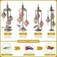 thumbnail image 4 of Turkish Lamp 3 Globes Moroccan Table Lamp 28 Tall Handcrafted Mosaic Glass Ambient Light with Metal Base Perfect for Boho Decor Living Room Bedroom Including LED Bulbs, 4 of 6